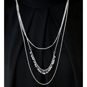 Blue and silver necklace with earrings